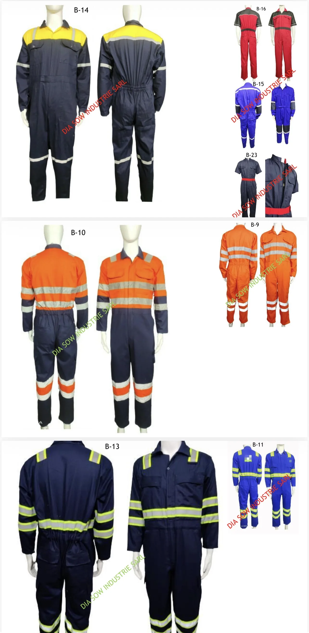 Modèles de combinaisons BTP avec bandes réfléchissantes
