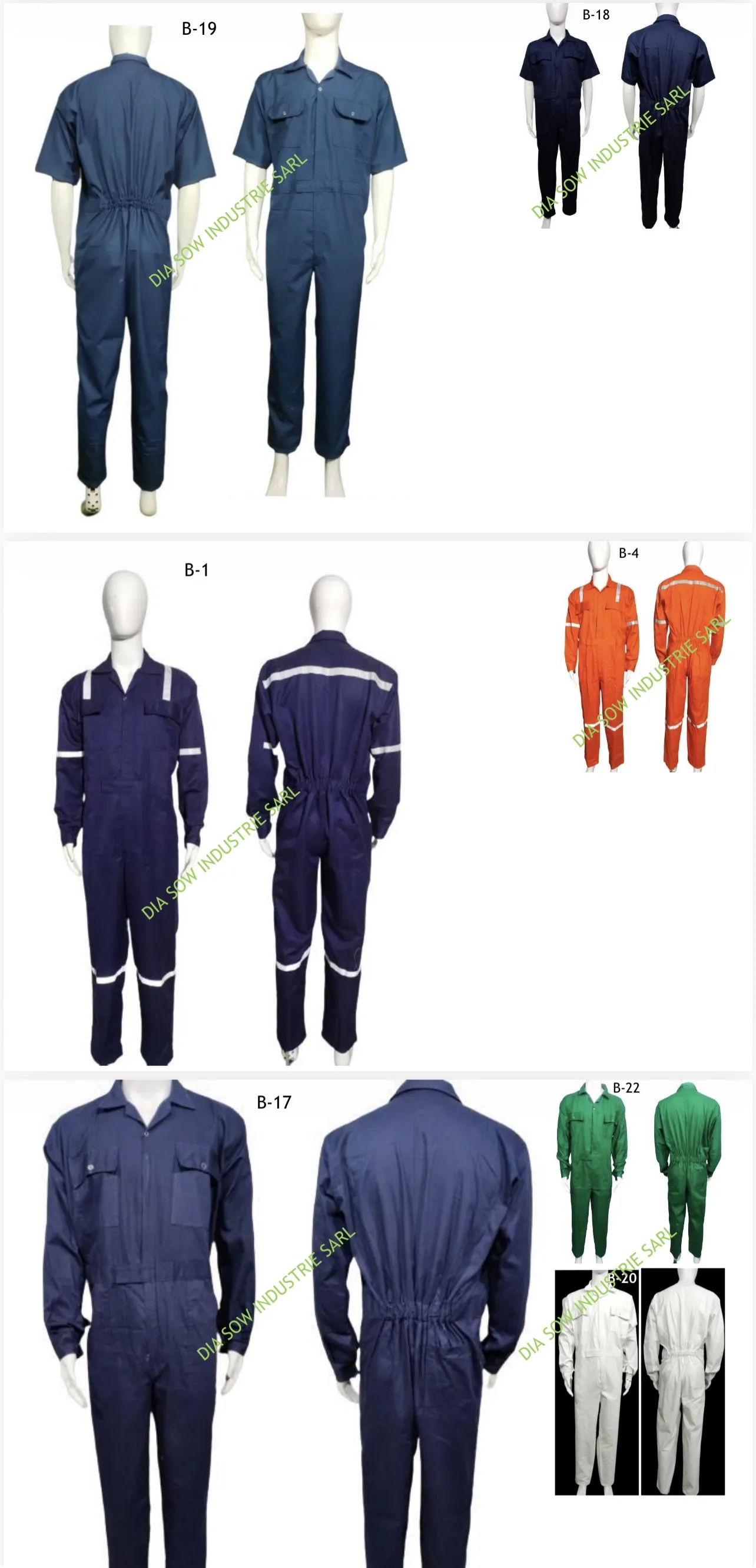 Modèles de tenues de travail professionnelles bleu marine