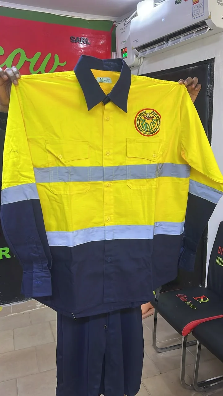 Veste minière personnalisée avec écusson et bandes réfléchissantes